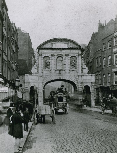 Gesamtansicht des Temple Bar von English Photographer